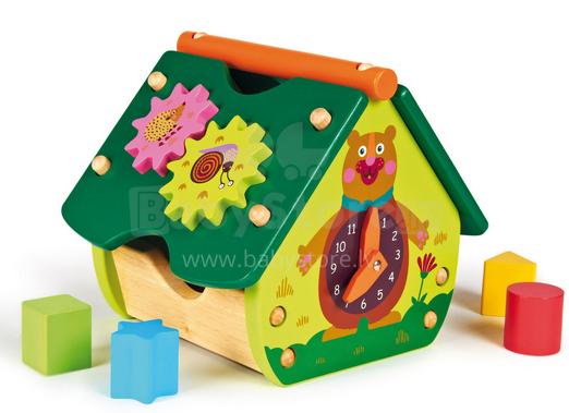 Oi miške 16003.10 „Laimingi namai“ Besivystantis medinis žaislas Medinis namas