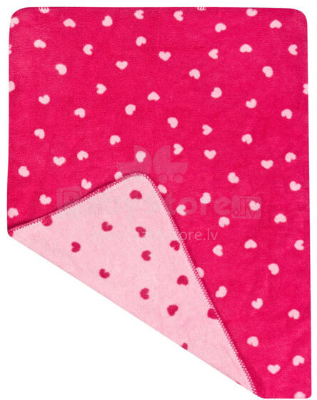 MyJulius Zollner Herzchen pink 350-4747-08  пледик 75x100 см 