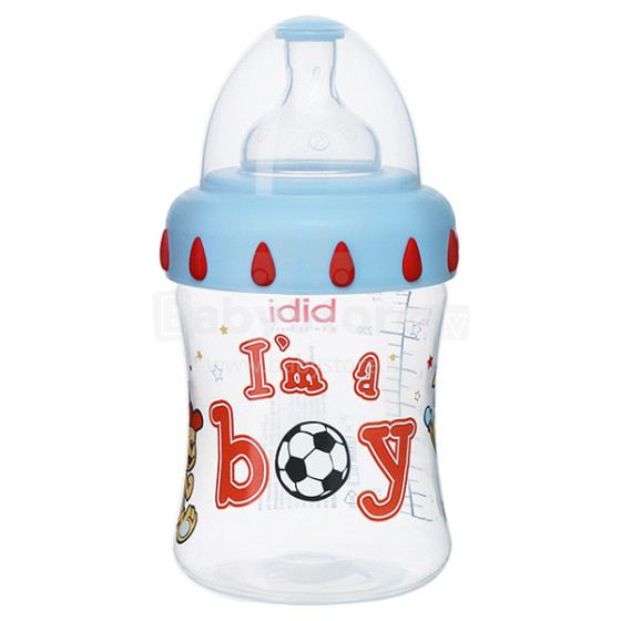 Bibi Little Stars Boy 108283-1  pudelīte 250 ml ar platu kakliņu 0+