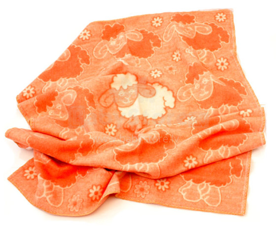 Vaikų antklodė medvilnė Art. 71205 Oranžinė antklodė / antklodė vaikams 100x140cm