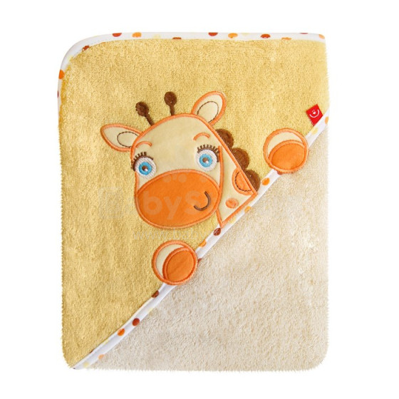 Bobas Art. PEL Детское хлопковое махровое полотенце с капюшеном и аппликацией 76х76 см