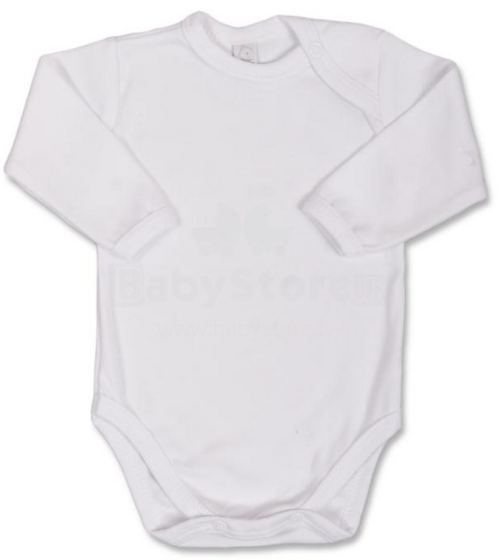 Bobas Art.749 Baby Body White Детский Бодик с длинным рукавом из чистого хлопка 62-98 cm