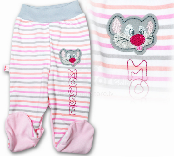 Bobas Mouse Art.2299/2303 Хлопковые штанишки с широким поясом pink