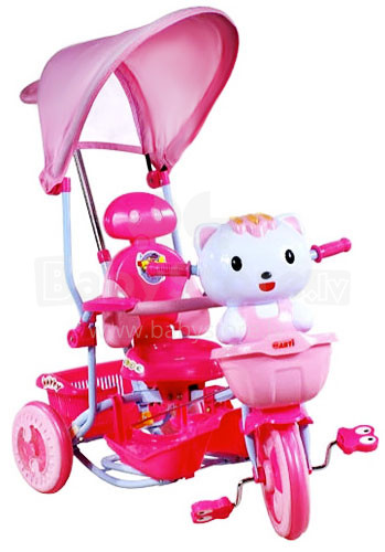 Interaktyvus vaikų triratukas „Arti Hello Kitty Pink“ su stogu ir lopšio funkcija