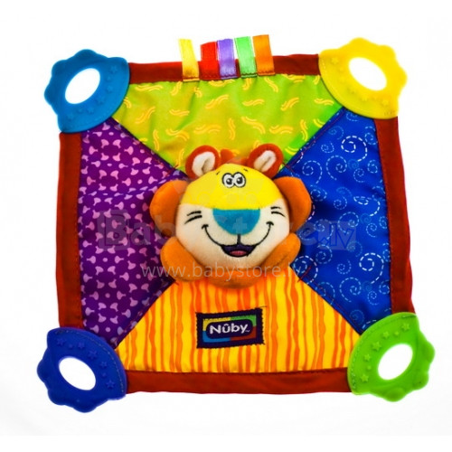 Nuby Teether Blanket Lion Art.6568 Мягкая игрушка Обнимашка с прорезывателем, 0+