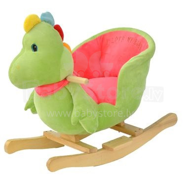 Babygo'15 Dino Rocker Plush Animal Детская деревянная лошадка - качалка с музыкой