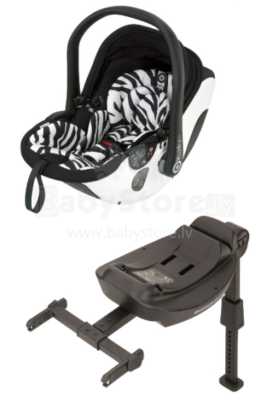 Kiddy '16 Evo-Lunafix + Isofix-Base 2 Col. „Zebra“ automobilinė kėdutė (0–13 kg)