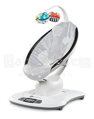 „4moms MamaRoo® 3.0“ kūdikių kėdutė - pliušinė sidabrinė revoliucinė supamoji kėdė