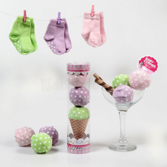 „Baby Corner Ice Cream“ kojinės Art.H.M1.1.1.K.1 Kojinės kūdikiams 3 vnt.