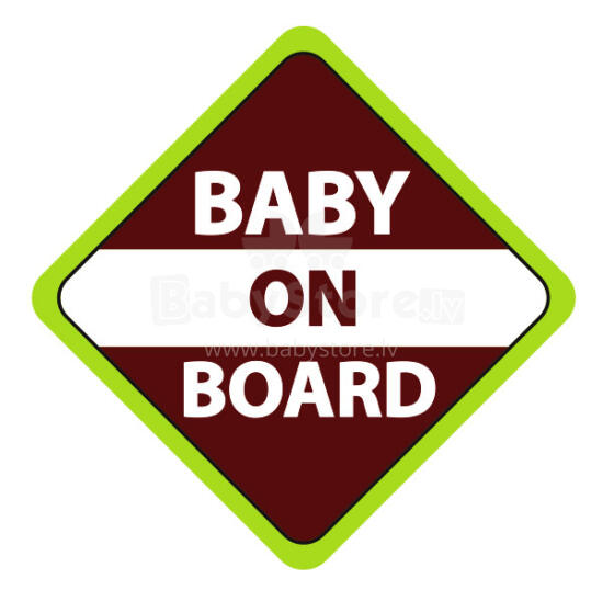 „Baby On Board Latvia“ automobilio lipdukas 12x12cm