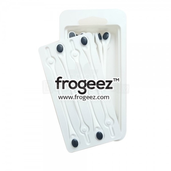 „Frogeez ™“ nėriniai (pilka ir balta) batų silikoninės virvelės - segtukai 14 vnt.