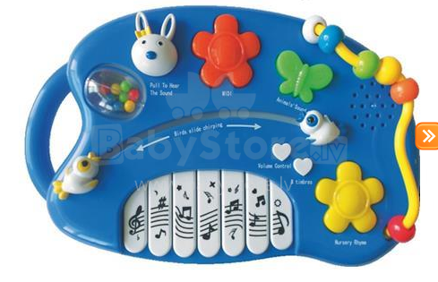 „Babymix BL-1300 Blue“ muzikinis žaislinis fortepijonas su garsais ir žiburiais 37x21cm