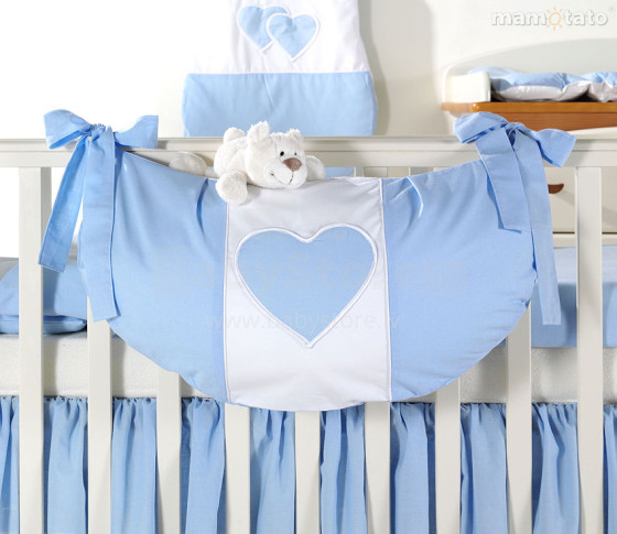 Mamo Tato Heart Col. Blue Кармашек для игрушек на кроватку (60x30 см)