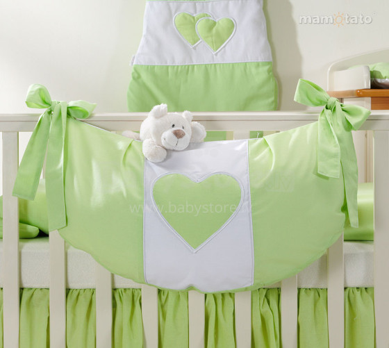 Mamo Tato Heart Col. Green Кармашек для игрушек на кроватку (60x30 см)