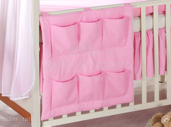 Mamo Tato Heart Col. Pink Кармашек для мелочей на кроватку (60x60 см)