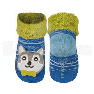 Soxo Art.46146 Детские фротэ носочки 3D с погремушкой 0-12м.