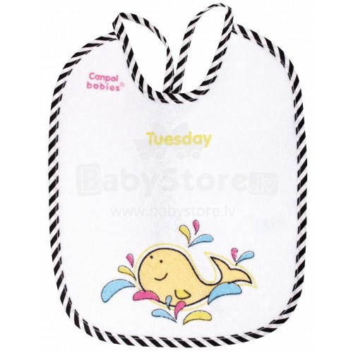 Canpol Babies Art.2/102 Bibs midi Слюнявчик из хлопчатобумажной ткани с клеёнкой,  на верёвочках (1 шт.)