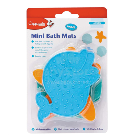 Clippasafe Mini Bath Mats  CL395Коврик для ванны, 6шт. (12x10 см)