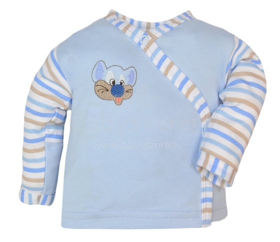 Bobas Mouse Art. 2304/2306 Kūdikių marškinėliai 100% medvilnės mėlyni