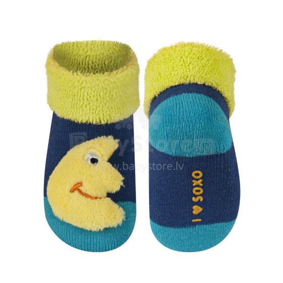 Soxo Art.51454  Детские фротэ носочки с погремушкой 0-12м.