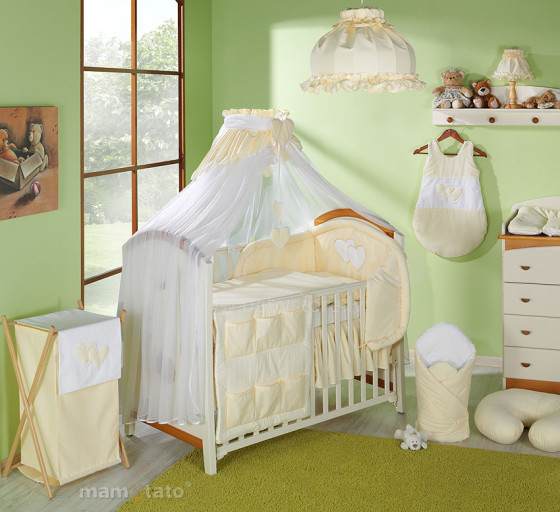 Mamo Tato Art.45768 Col. Yellow  Bērnu gultas veļas komplekts no 12 daļām (60/100x135)