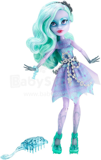 „Mattel Monster High“ persekiojamos studentiškos dvasios, vaiduoklis „Ghostly Twyla Doll Art“. CDC29 lėlė