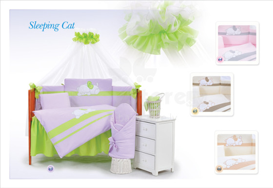Tuttolina Sleeping Сat Pink 7H - Bērnu gultas veļas komplekts