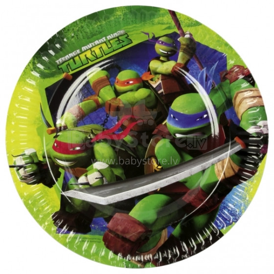 Amscan Turtle Ninja Art.552484   Набор тарелочек  для праздника 8 шт.