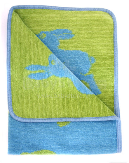 Cotton Eco blanket Art.0772 Blue/Green Cotton Chenille 70*90cm