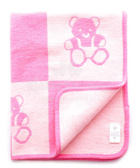 Детский пледик - покрывало из органического хлопка Art.0768 Pink Cotton Chenille 70*90cm