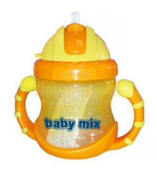 „Babymix“ menas. C005 puodelis kūdikiams nuo 12 mėnesių amžiaus su minkštais šiaudais, 200 ml