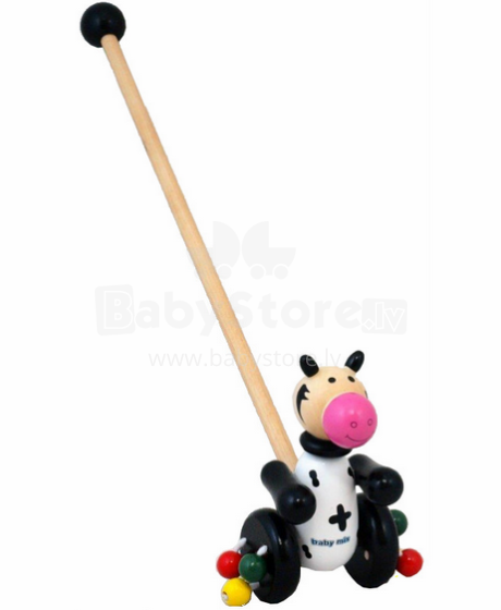 Babymix Art.TP-38172 деревянная игрушка толкалка Корова