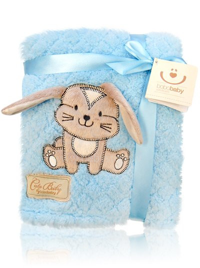 Bobas Art.KCSN-02 Cute Baby Флисовое одеялко с аппликацией 76*102 см