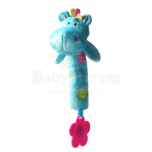 BABYONO 998  Hippo Велюровая игрушка с пищалкой и прорезывателем
