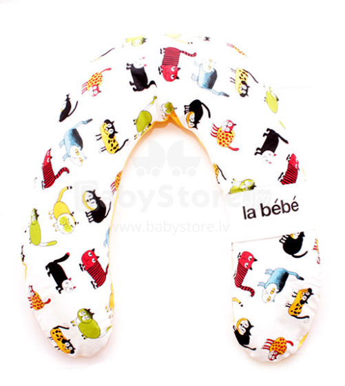 La Bebe™ Snug Cotton Nursing Maternity Pillow Art.81018 Cats, 20x70 cm