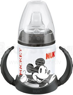 Nuk First Choice Mickey Black Art.10215073  Бутылочка-поильник  с насадкой для питья с силиконовой соской с 6 мес. 150 мл.