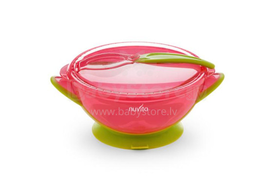 Nuvita Art. 1421 Pink Bowl with lid and spoon