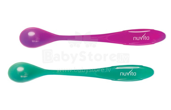 Nuvita Art. 1409 Pink/Green Thermosensitive spoons (2 pcs.)