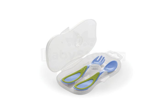 Nuvita Art. 1407 Blue Spoon and fork with travel case