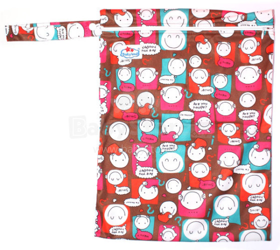„BabyBamboo Zippy“ „BabyBamboo Zippy“ drėgnas krepšys „Happy Smile“ Neperšlampamas krepšys naudotoms sauskelnėms
