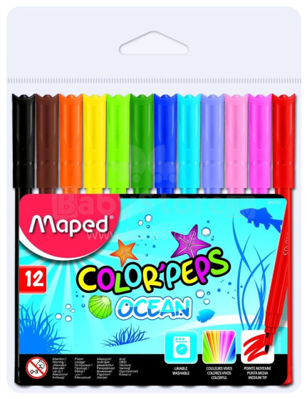 Spalvoti rašikliai „Color'peps Ocean“ (12 spalvų)