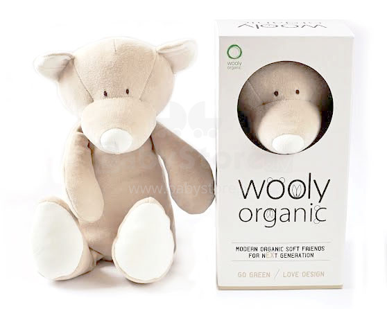 Wooly Organic Art.00101 Augstākas kvalitātes - Eko kokvilnas mīksta rotaļlieta lācis, (100% dabisks)