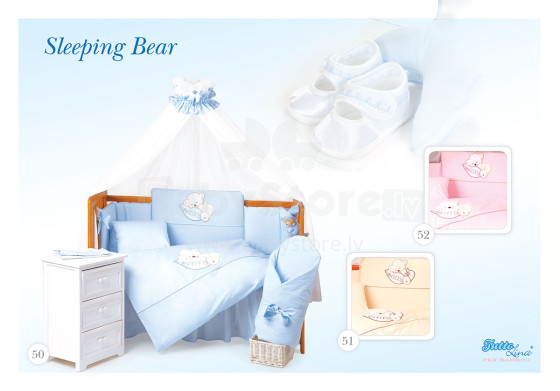 Tuttolina Art.52 Sleeping Bear 7H- Bērnu gultas veļas komplekts