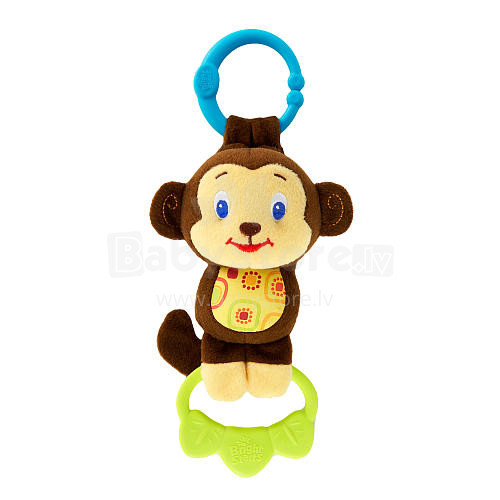 Bright Starts Art.9179 Tug Tunes Monkey Attīstoša muzikālā mīkstā rotaļlieta ar zobu riņķi