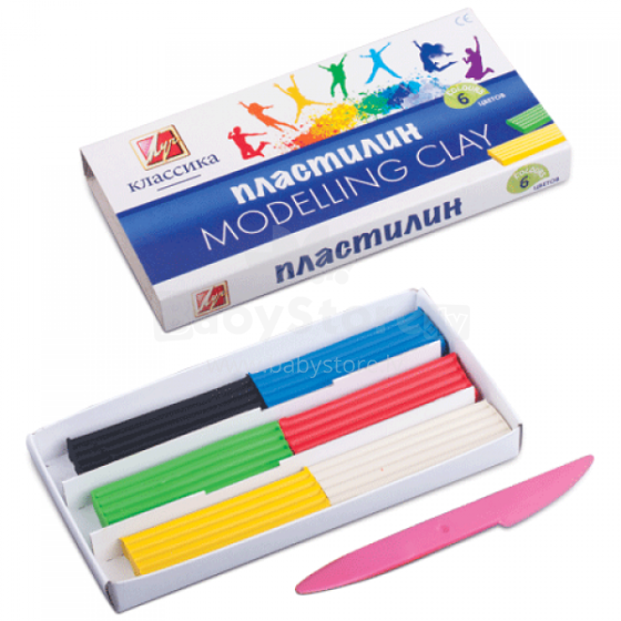 „Luch Modeling Clay Classic Classic“ plastilinas iš 6 spalvų