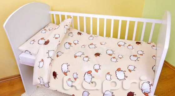 Kapri Baby Art.82254 Sheep Комплект детского постельного белья из 4-х частей 100x135 cm