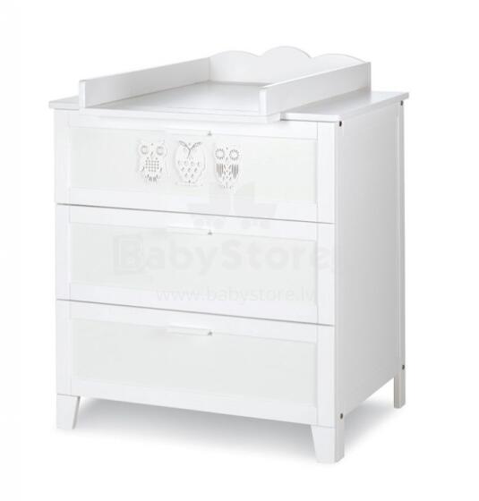 Klups Marsell White Art.82623 Vaikų komoda su riedančiu paviršiumi