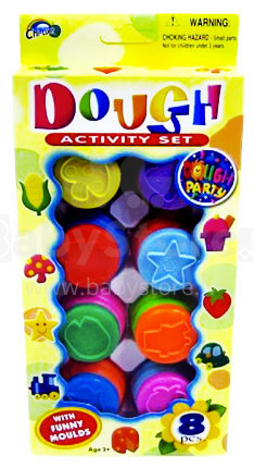Kid's Dough Art.23308 Bērnu plastilīns konteineros ar nospiedumiem 8 krāsas