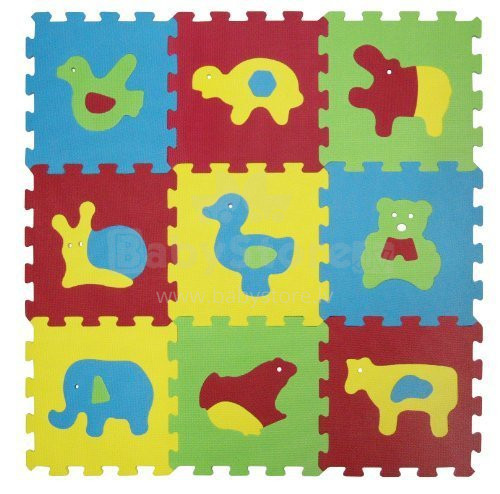 Ludi Art. 1050 Bērnu daudzfunkcionālais grīdas paklājs puzle no 9 elementiem