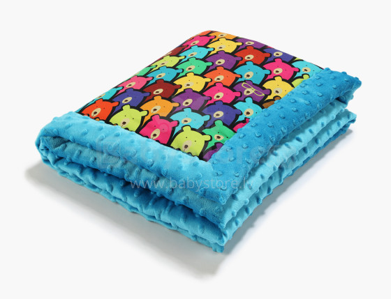 „La Millou“ menas. 83425 „Infart“ antklodė „Jelly Bears Teal“ aukščiausios kokybės dvipusė antklodė (65x75 cm)